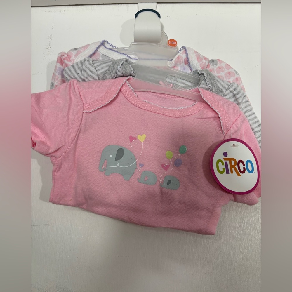 Circo Pink Onesie with Elephant Family Design